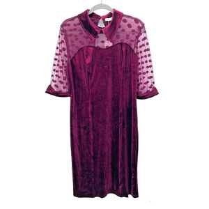 Belle Poque NWT Size XL Velvet Texture Elegant Burgundy Velvet Dress